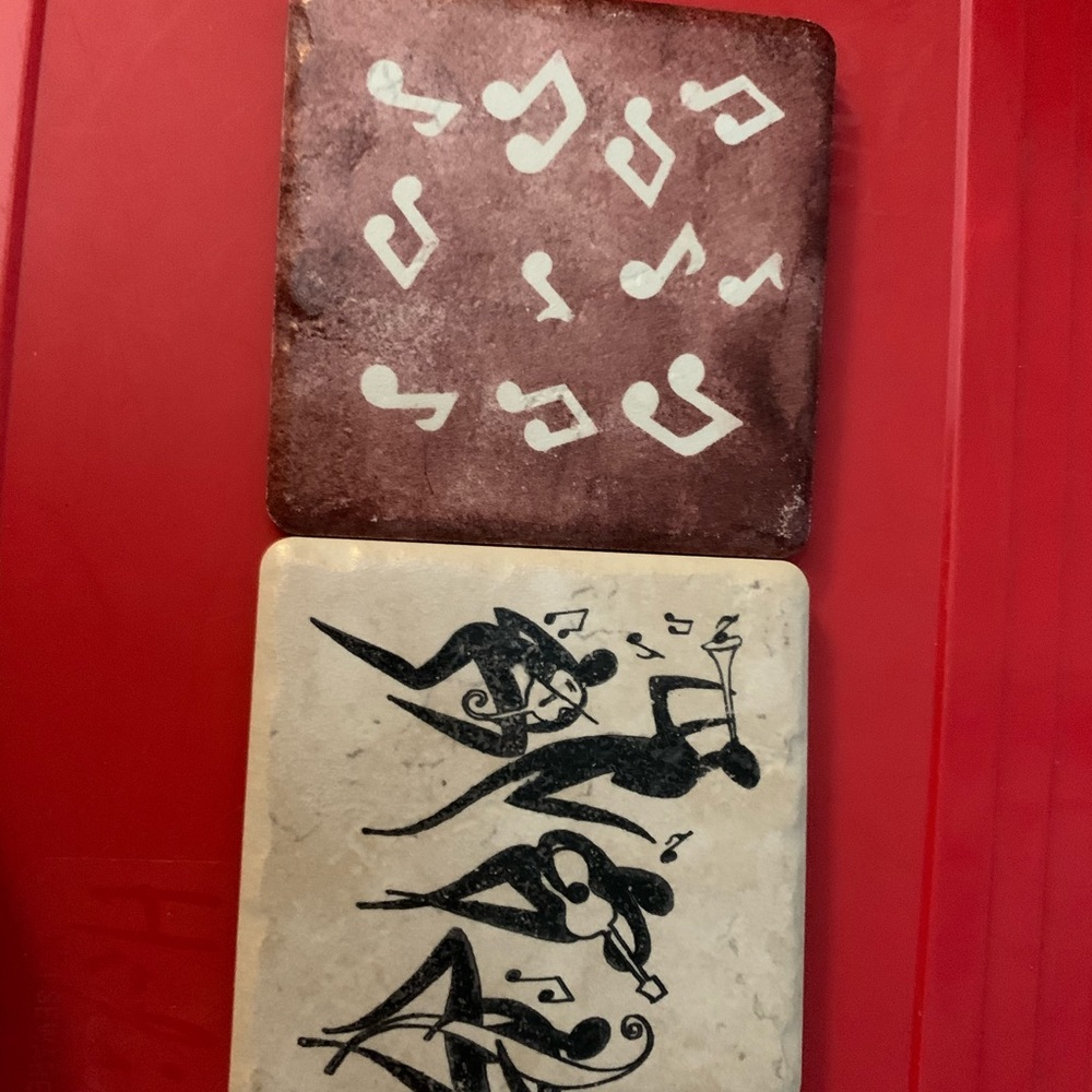Handmade music themed tiles/coasters
4” by 4”